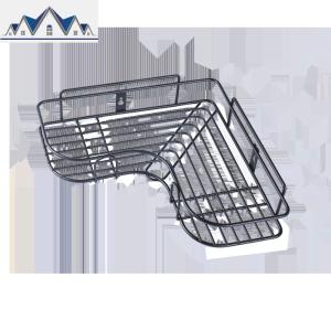 免打孔墙角置物架厨房卧室壁挂铁艺收纳架浴室镂空沥水储物架子 三维工匠 黑色