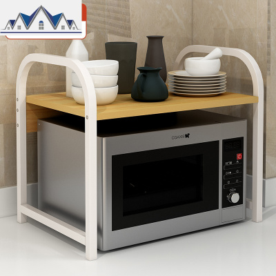 厨房置物架双层微波炉架免打孔储物收纳架多层烤箱架调料架小架子 三维工匠