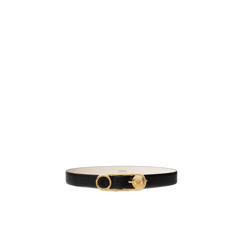 Versace 范思哲 1005786DV3T-1B00V 女士小牛皮黑金腰带皮带腰链