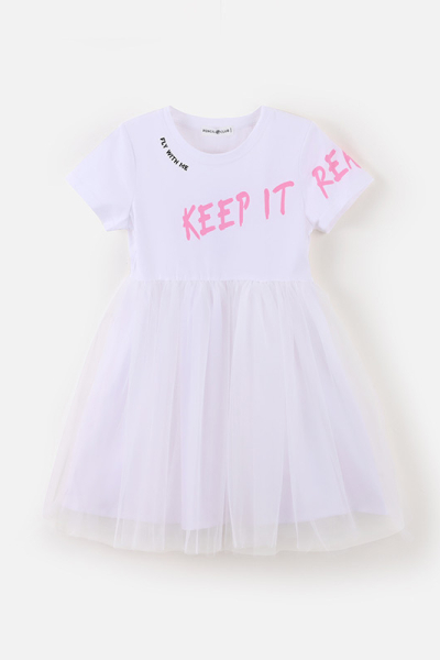 [1件3折]铅笔俱乐部童装2025夏装新款女童连衣裙儿童网纱裙子女孩短袖裙子