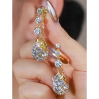 轻奢高级感满钻摇篮法式气质耳顶女小众设计流苏耳环时尚洋气耳饰送女朋友老婆情人节七夕生日礼物