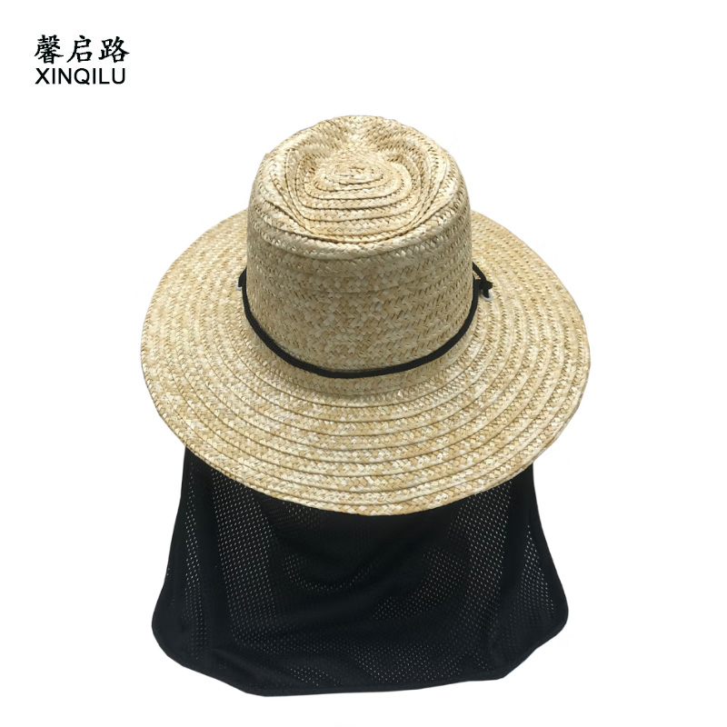 馨启路 遮阳网眼布草帽 均码 顶