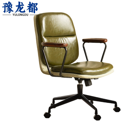 豫龙都电脑椅牛皮把