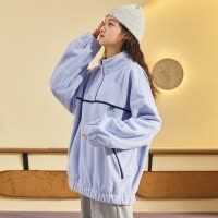 [1.5折价55元]唐狮 |立领卫衣女秋冬季新款韩版宽松加厚设计感小众百搭上衣