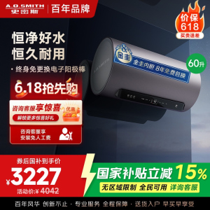 AO史密斯60升电热水器 国家补贴 金圭内胆 双棒分离速热 免换镁棒 免清洗 E60ED8