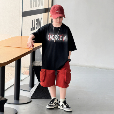 男童夏季短袖套装2026新款痞帅中大童夏款短袖短裤两件套儿童装潮
