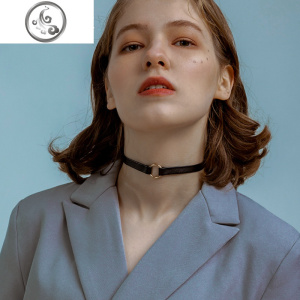 锁骨链ins酷颈圈欧美项圈chocker女choker短款chorker颈带 JiMi项链 黑色