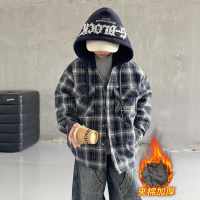 儿童装男童冬装夹棉呢外套新款中大童秋冬款男孩冬季加厚衣服