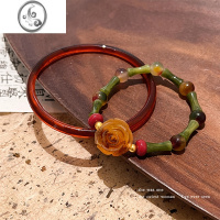 JiMi新款国风小众玫瑰竹节串珠手链新中式女款轻奢手镯精致手串手饰品