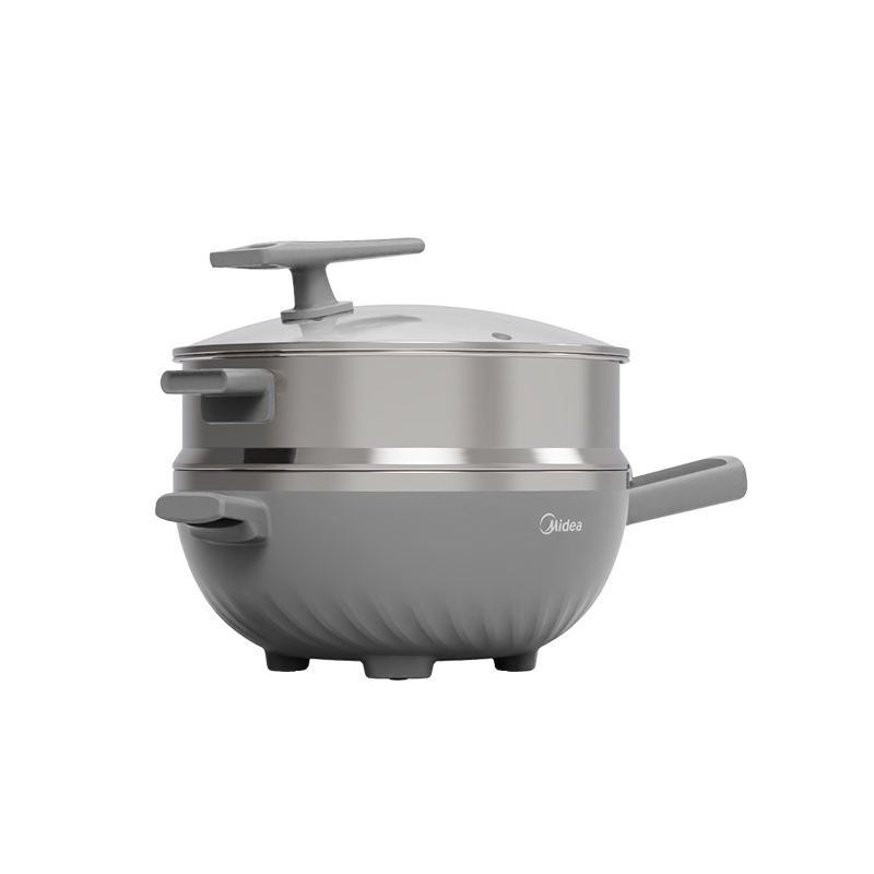 美的(Midea)火锅电炒锅专用锅电火锅速沸电锅一体多功能锅电煮锅带蒸笼火锅5.5L大容量MC-HCG3217