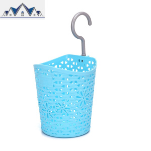 多用途挂篮挂钩收纳篮 浴室 厨房储物篮带 时尚整理蓝 三维工匠