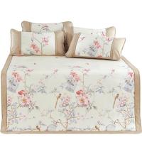 家柏饰(CORATED)春夏凉席三件套折叠席子梅坞寻梦印花冰丝席(米)