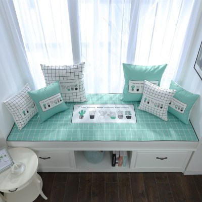 家柏饰(CORATED)北欧高密度乳胶飘窗垫窗台垫定做榻榻米阳台海绵垫沙发毯坐垫 仙人掌 15cm飘窗垫