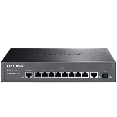 TP-LINK8口百兆三层网管型千兆上联1个SFP光口端口汇聚VLAN隔离生成树交换机TL-SL5210