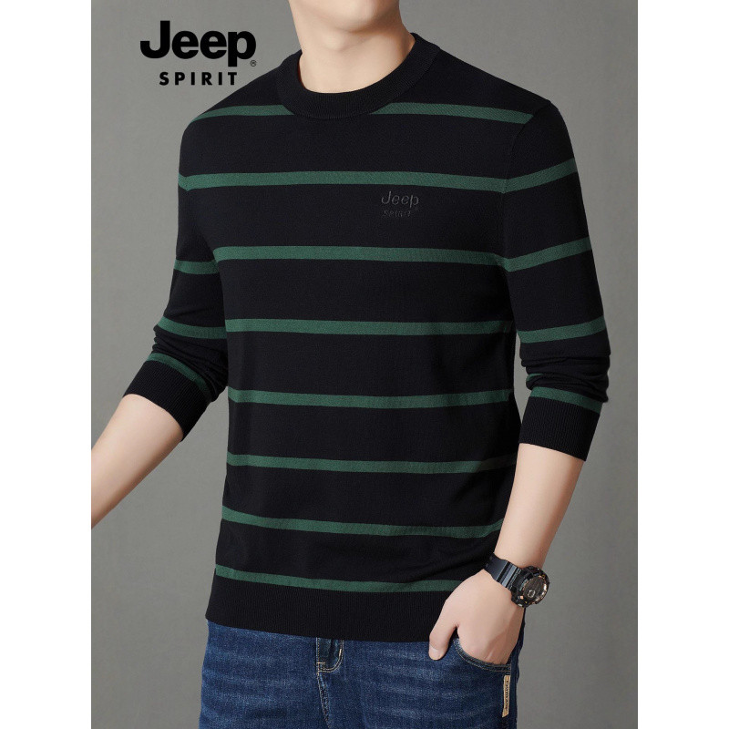 JEEP SPIRIT 毛衣男2025秋冬新款舒适保暖锁温休闲圆领打底衫