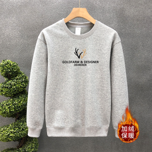 啄木鸟春秋季纯棉卫衣男士新款套头打底衫宽松大码休闲圆领上衣服