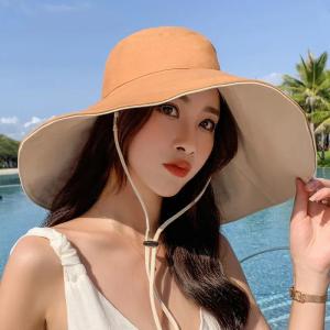 帽子女夏季遮阳帽渔夫帽大帽檐遮脸太阳帽防晒