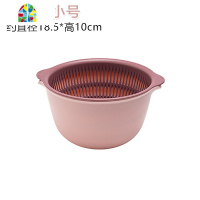 创意双层洗菜盆客厅水果盘家用厨房多功能塑料菜篮子洗菜篮 FENGHOU 浅蓝大号