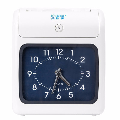 新蜜S-168打卡机考勤机微电脑上班打卡机纸卡式签到打卡钟指针显示标配（带50卡纸）