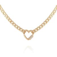 盖尔斯(GUESS)女士闪耀水钻心形吊坠金 tone 链条项链时尚百搭配饰