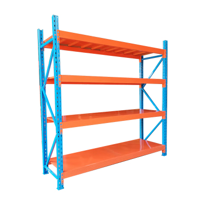 臻远 ZY4121564中型货架置物架四层主架 蓝+橘红 2500*600*2000mm 200kg
