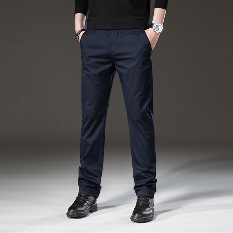 商务中青年男士弹力宽松直筒休闲裤 男装春秋舒适舒适透气长裤子