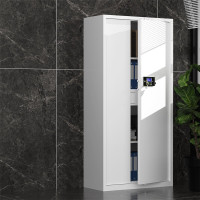 绵冠保密柜文件柜双保险铁皮柜办公资料柜电子密码锁档案柜钢制防盗密码柜 灰白通门带暗斗