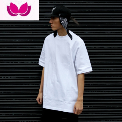 七斓280g 纯色T恤 bboy宽松 净色小领口 打底短袖 街舞嘻哈