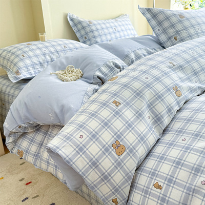 纯棉全棉床上四件套新款小清新床单床笠被套罩宿舍三件套床品