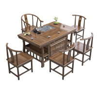 戴劲 茶台小型泡茶桌椅组合阳台茶几茶具套装一体 1.5米+围椅+4月牙