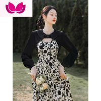 七斓2023春装新款法式高级感茶歇绝美赫本风气质连衣裙女别致独特套装