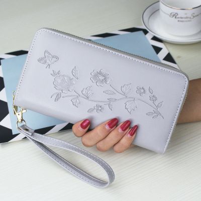 新款2020女士手拿包钱包女长款玫瑰款拉链大容量钱夹手机包莎丞