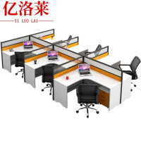 亿洛莱 六人办公桌椅+柜 420*240*110cm 套