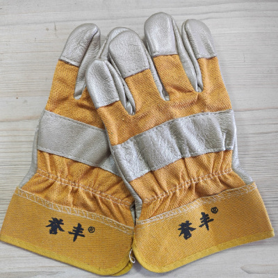 誉丰YL-5030 半指皮半帆布手套电焊手套工作手套