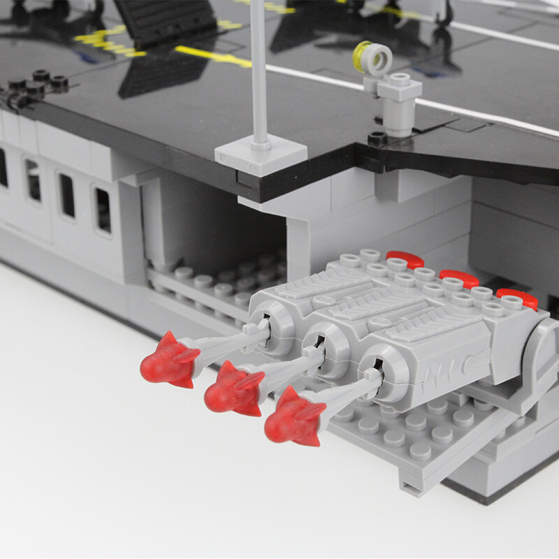 启蒙113航空母舰军事玩具大型拼插拼装模型军事积木航母战舰儿童玩具