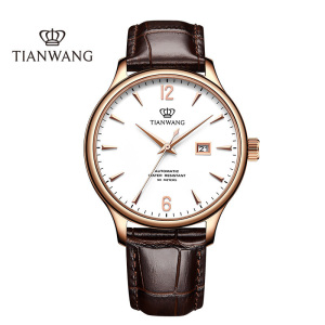[支持后盖定制刻字服务]天王表(TIANWANG)手表 正品手表男士自动机械表时尚休闲皮带腕表防水简约男表GS5844