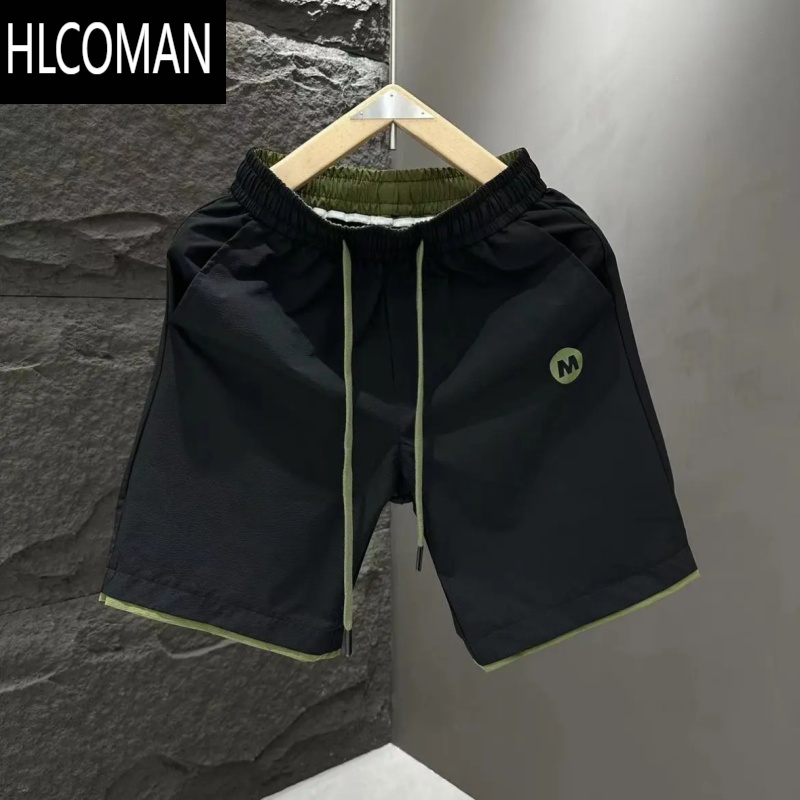 HLCOMAN夏季新款简约时尚透气休闲速干短裤男宽松百搭运动潮流五分裤