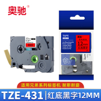 奥驰 标签色带12mm红底黑字 TZe-431 个