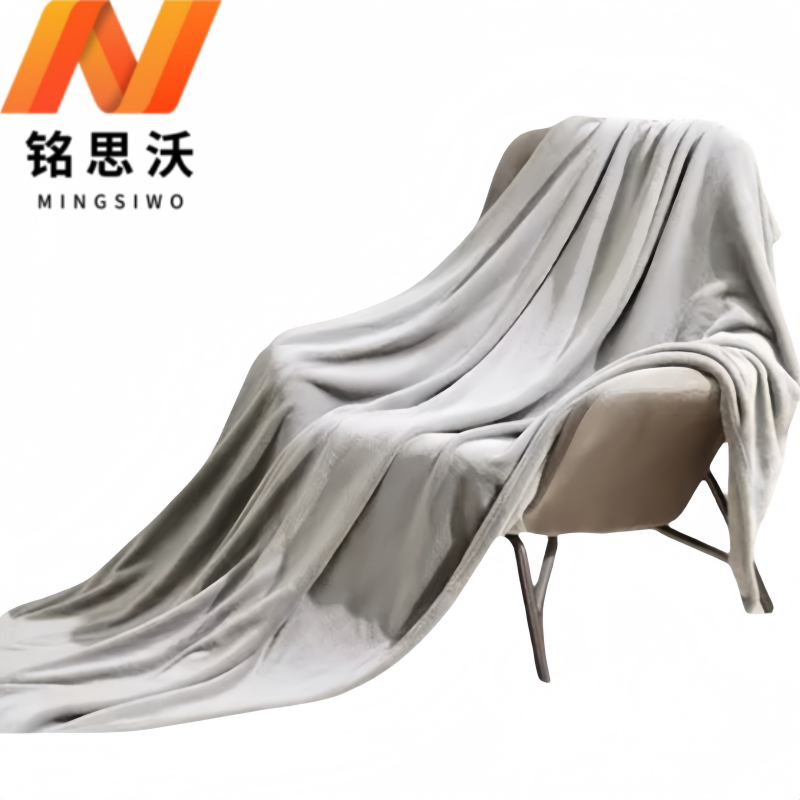 铭思沃毛毯200*230cm条银灰色