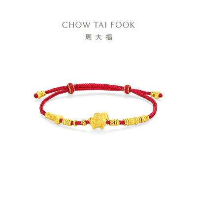 周大福马年生肖系列钱币唐马足金黄金手链手绳计价女(工费620元)EOF2077礼物