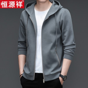 恒源祥春秋男士运动卫衣连帽开衫拉链夹克外套中年休闲男装上衣潮