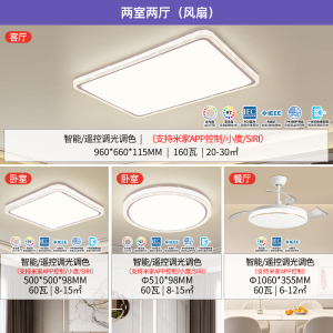 雷士照明IP40全光谱护眼吸顶灯客厅主灯卧室灯快装新款全屋灯具