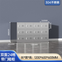鑫环境 双面24格带门304不锈钢换鞋柜工厂净化车间单双面更衣员工换鞋凳医用实验无尘换鞋柜