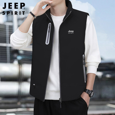JEEPspirit马甲男冬季新款背心无袖外穿羽绒服保暖立领外套1788