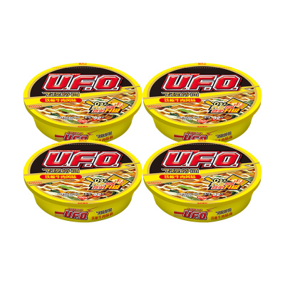 日清(NISSIN) UFO飞碟炒面 铁板牛肉124g/碗 4碗装 4碗装 速食 拌面 整箱 捞面 干拌面 方便面