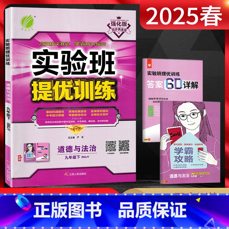 思想政治 九年级下 [正版]2025春 实验班提优训练九年级下册道德与法治人教版RMJY 初三9九年级下册政治同步训练习
