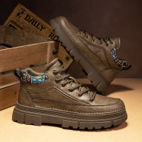 男鞋秋冬新款时尚潮流工装靴男士户外休闲短靴中帮英伦马丁靴