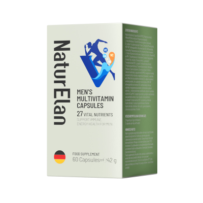 德国NaturElan吶兔男士复合维生素胶囊60粒原装进口27种营养专为男士研制配方呵护男士健康营养丰富膳食营养补充剂