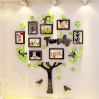 维诺亚简约艺术3d亚克力立体墙贴相框树照片墙卧室客厅玄关床头布置装饰