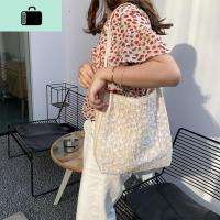 包包女包2020新款仙女蕾丝包百搭大容量水桶包手提编织单肩购物袋NEW LAKE女士单肩包